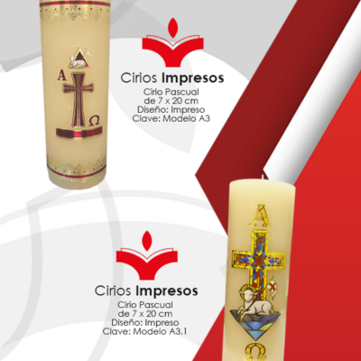 Cirio Pascual de 7 x 20 cm Diseño: En Impresión