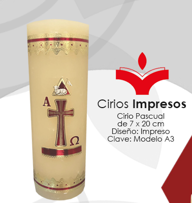 Cirio Pascual de 7 x 20 cm Diseño: En Impresión