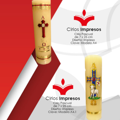 Cirio Pascual de 7 x 25 cm Diseño: En Impresión