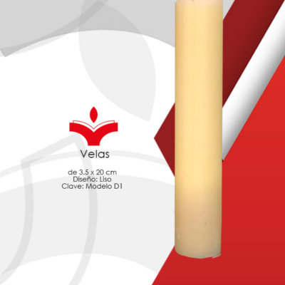 Vela de 3.5 x 20 cm Diseño: Liso