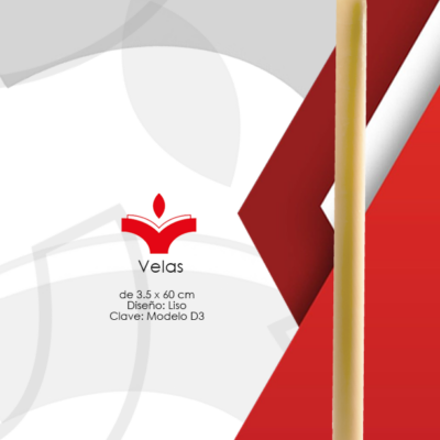 Vela de 3.5 x 60 cm Diseño: Liso