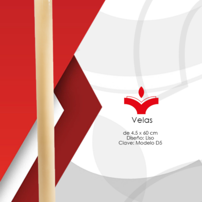 Vela de 4.5 x 60 cm Diseño Liso