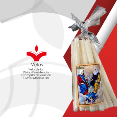 Vela de la Divina Providencia Diseño: Liso 12 Velas