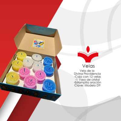 Caja con 12 velas Divina Providencia