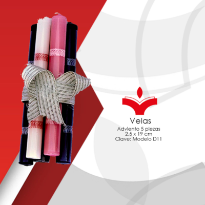Adviento 5 piezas 2.5x19 cm