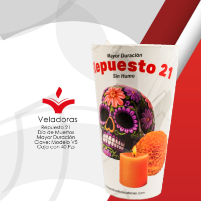 Repuesto 21 Día De Muertos Duración Caja con 40 Piezas
