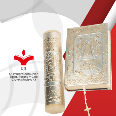 Kit Virgencita Plis  (Biblia, Rosario y Cirio)