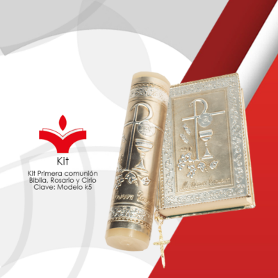 Kit Primera comunión  (Biblia, Rosario y Cirio)