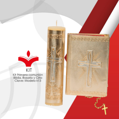Kit Primera Comunión (Biblia, Rosario y Cirio)