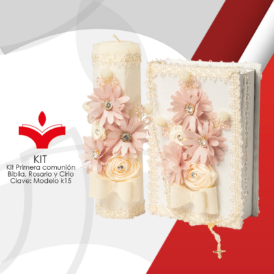 Kit Primera comunión (Biblia, Rosario y Cirio)