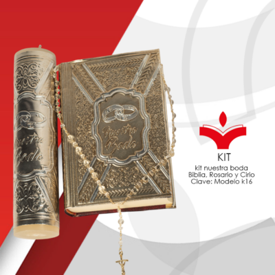 Kit Nuestra Boda (Biblia, Rosario y Cirio)