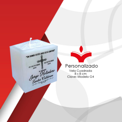 Vela Cuadrada 8x8 cm