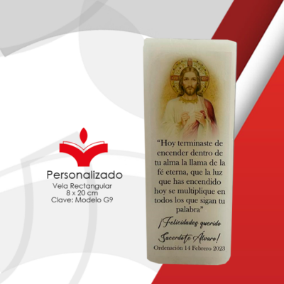 Vela Cuadrada 8x20 cm