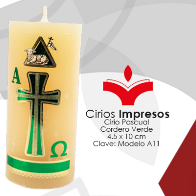 Cirio Pascual Cordero Verde de 4.5 x 10 cm Diseño: En Impresión