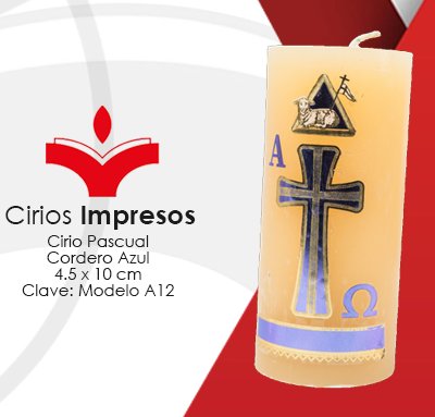 Cirio Pascual Cordero Azul de 4.5 x 10 cm Diseño: En Impresión