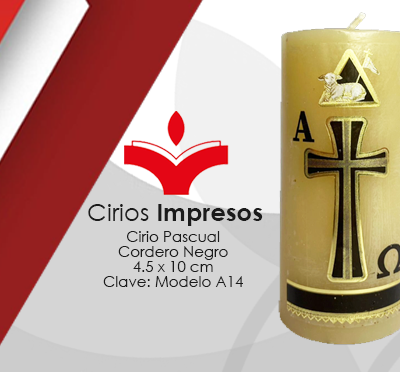 Cirio Pascual Cordero Negro de 4.5 x 10 cm Diseño: En Impresión