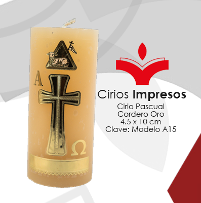 Cirio Pascual Cordero Oro de 4.5 x 10 cm Diseño: En Impresión