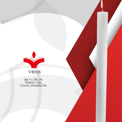Vela de 4 x 38 cm Diseño Liso