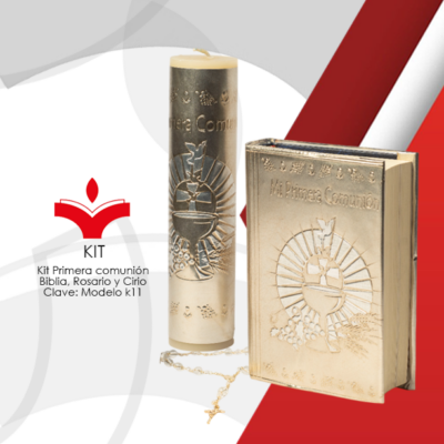 Kit Primera Comunión (Biblia, Rosario y Cirio)